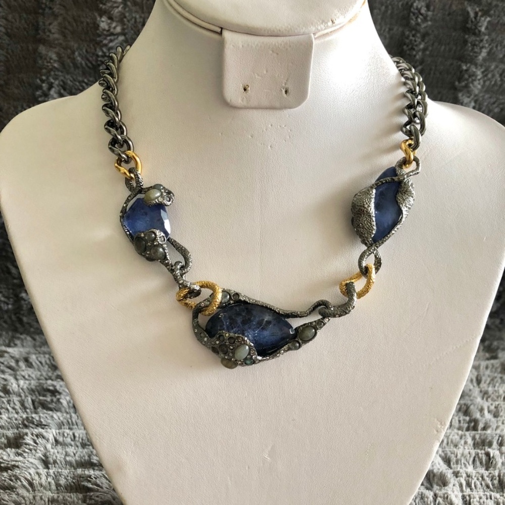 Alexis Bittar Necklace Size O/S Blue/Gray/Gold